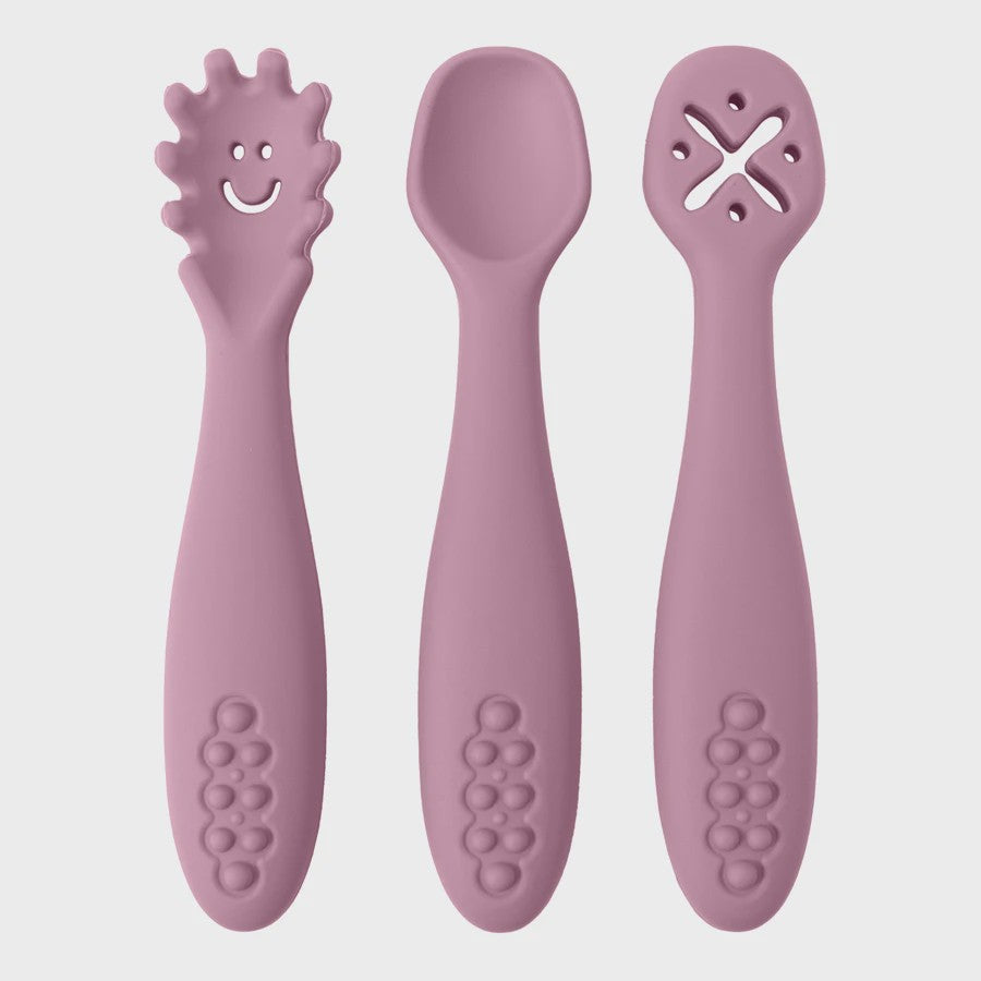 3-delige Siliconen Baby Bestek Set: Lepel & Vork voor Peuters