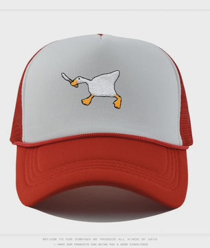 Unieke Geborduurde Baseball Cap met Gans Patroon - Casual Stadsstijl