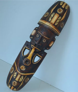 Handgesneden Afrikaans Houten Masker - Decoratieve Muurdecoratie met Tribale Kunst (50cm)