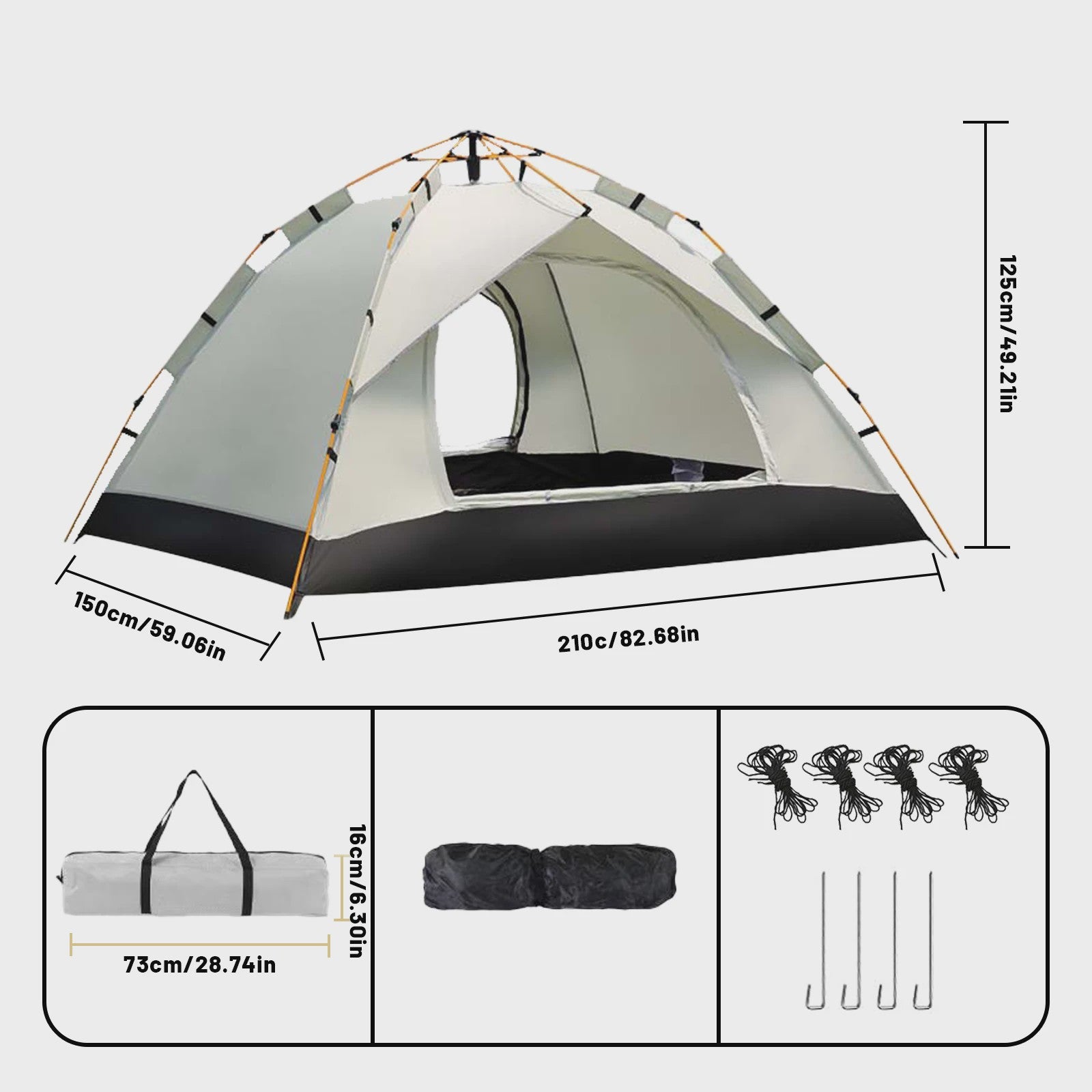 Automatische Pop-Up Tent - Snel Opzetten, Regen- en Zonbestendig voor Kamperen & Reizen