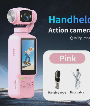 Compacte 4K Action Camera met 180° Roteerbare Lens - Ideaal voor Vlogs, YouTube & TikTok