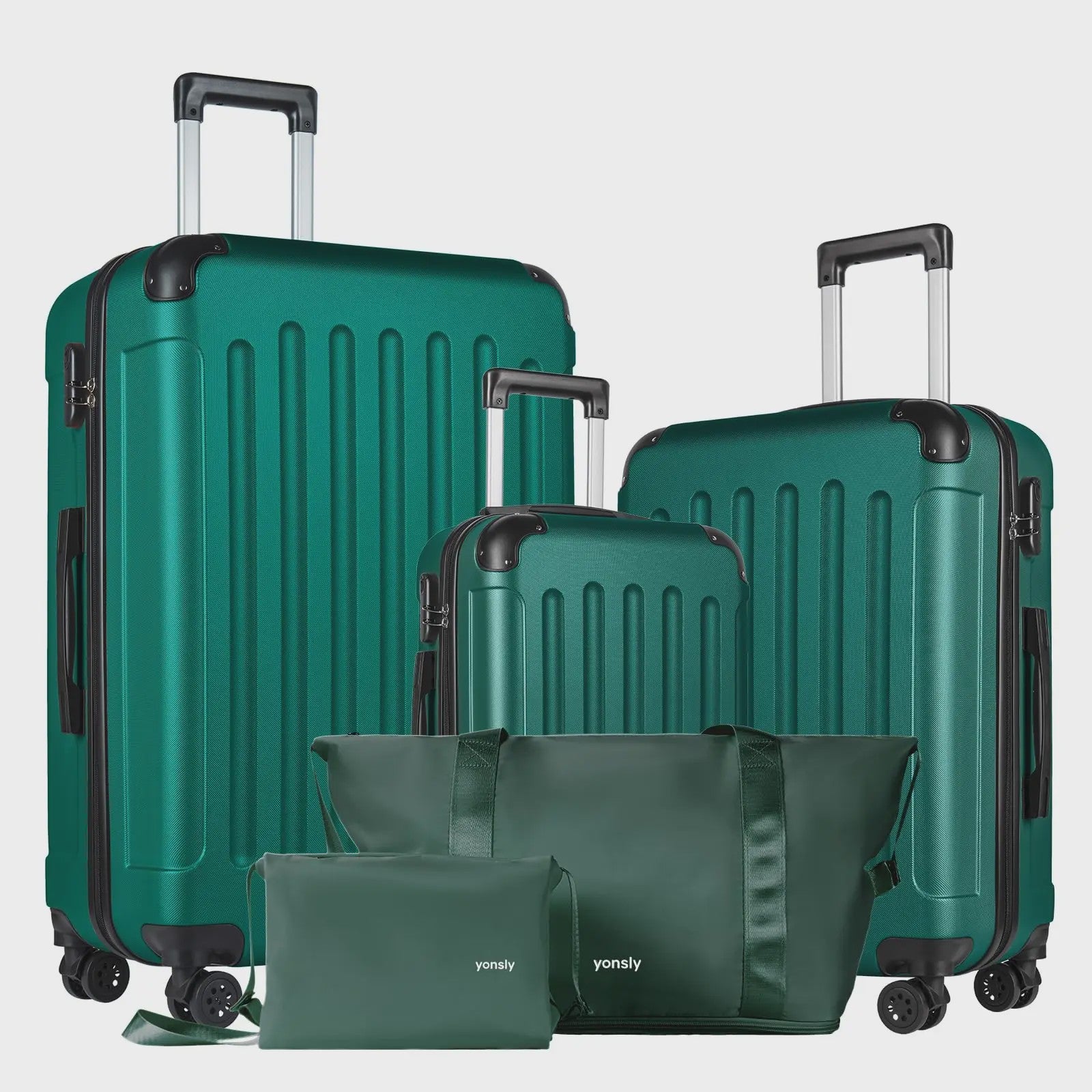 YONSLY 5-delige Reisbagage Set: Koffers, Reistas & Toilettas