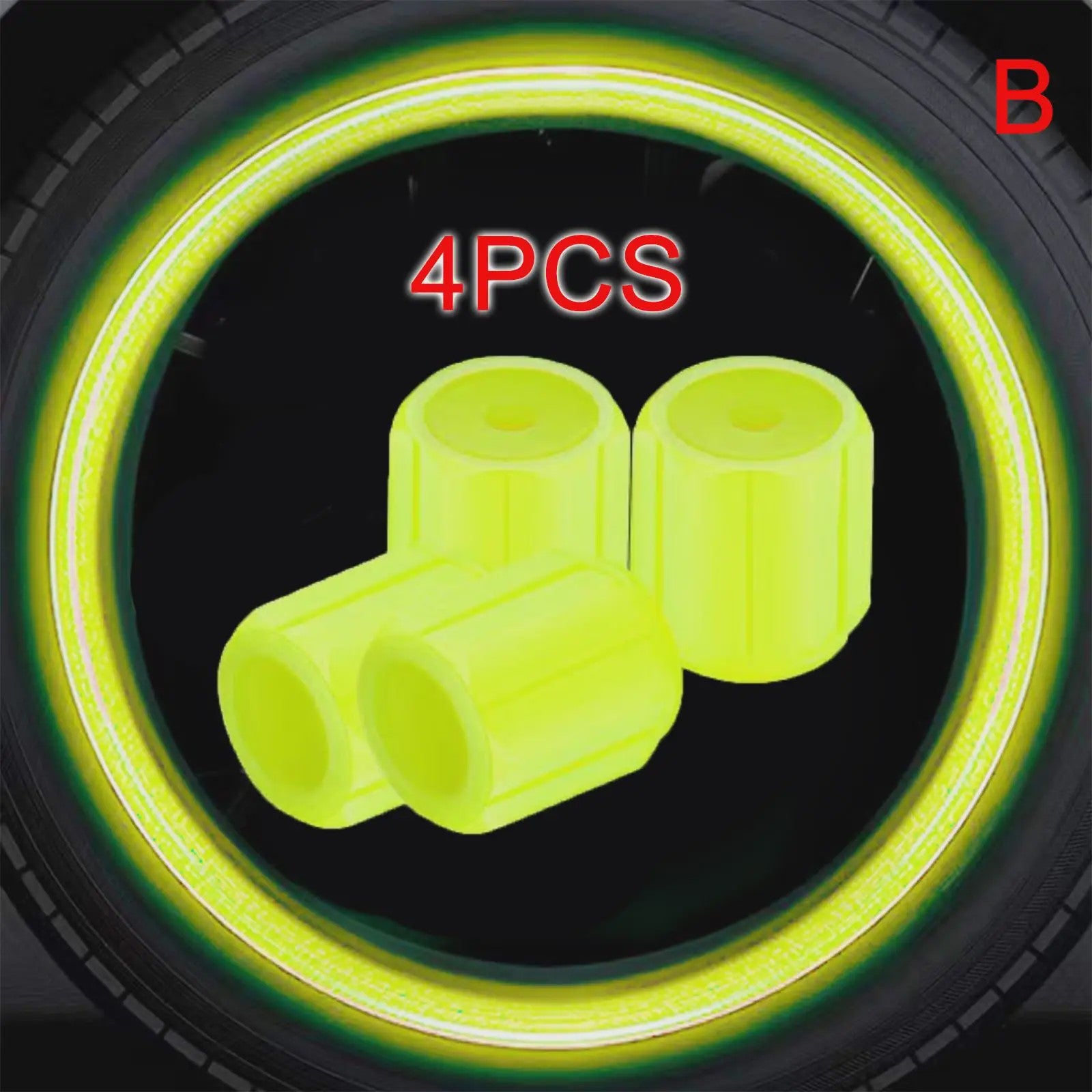 Lichtgevende Ventieldopjes - Glow in the Dark - Universeel voor Auto, Motor & Fiets