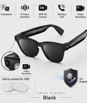 Blackview BV300 AI Smart Bril: 4K Video, 8MP Camera, Vertaling & Bellen
