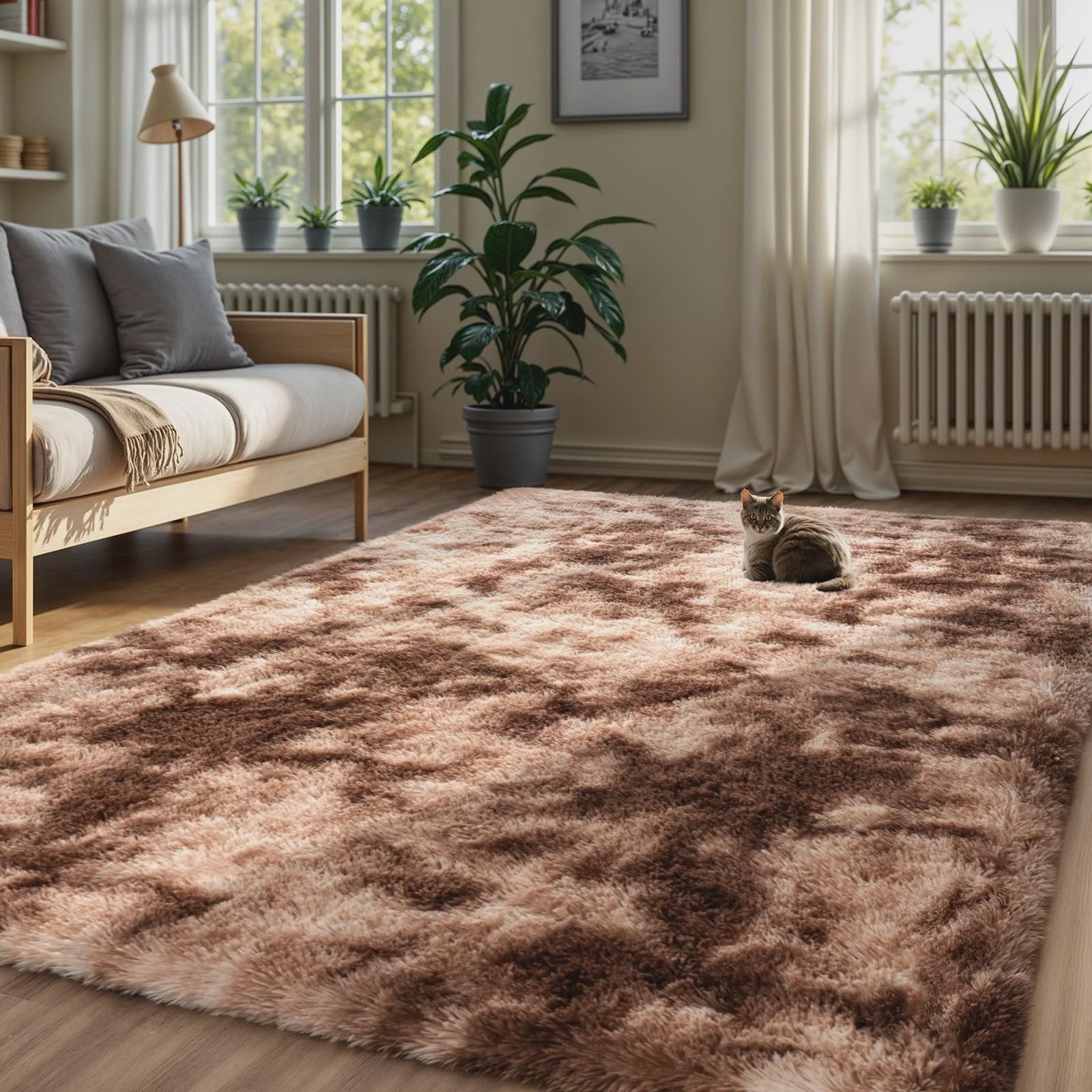 VIKAMA Pluche Vloerkleed - Zacht, Antislip & Decoratief voor Woonkamer, Kinderkamer & Badkamer