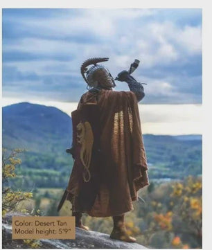 Middeleeuwse Kapmantel van Linnen - Renaissance Cape met Capuchon voor Cosplay & LARP