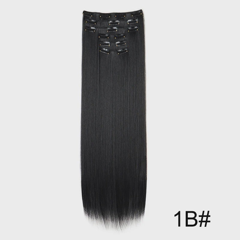 Synthetische Haarverlenging Set: 6 Delen Clip-in Extensions 60cm Lang & Steil