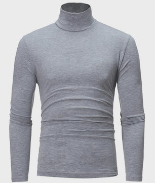 Heren Slim Fit Thermoshirt met Hoge Hals - Lange Mouwen voor Winter en Herfst