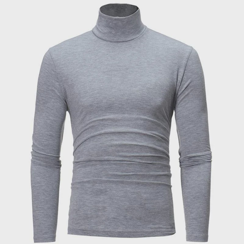 Heren Slim Fit Thermoshirt met Hoge Hals - Lange Mouwen voor Winter en Herfst