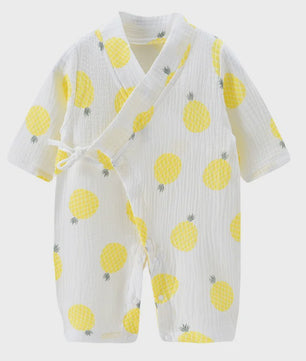 Mousseline Katoen Romper met Lange Mouwen voor Baby's (0-24M) - Unisex Jumpsuit voor Jongens & Meisjes