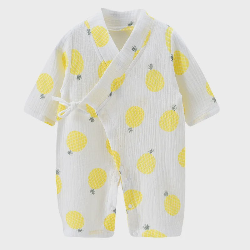 Mousseline Katoen Romper met Lange Mouwen voor Baby's (0-24M) - Unisex Jumpsuit voor Jongens & Meisjes