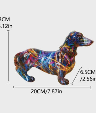 Kleurrijke Franse Bulldog Resin Beeld - Graffiti Decoratie & Huisornament