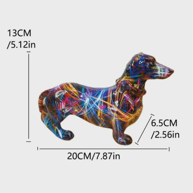 Kleurrijke Franse Bulldog Resin Beeld - Graffiti Decoratie & Huisornament