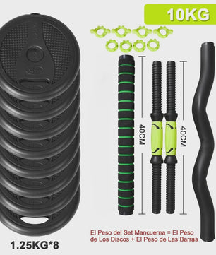Verstelbare Dumbbell Set 10-40kg met Verbindingsstang - Complete Home Gym Krachttraining