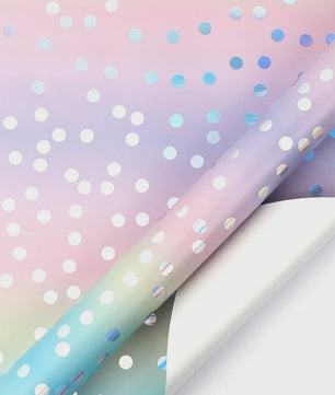 Feestelijk Regenboog Cadeaupapier met Sterren & Stippen - 43x300cm
