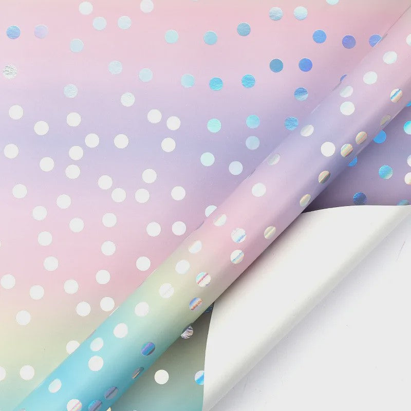 Feestelijk Regenboog Cadeaupapier met Sterren & Stippen - 43x300cm