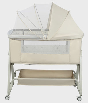 4-in-1 Baby Co-Sleeper Crib: Verstelbaar, Kantelbaar, Wielen met Rem, Matras, 0-24 Maanden