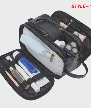 Waterdichte Reis Toilettas Heren - Ruime Wash Bag met Make-up Organizer en Nat/Droog Vak