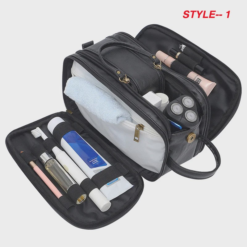 Waterdichte Reis Toilettas Heren - Ruime Wash Bag met Make-up Organizer en Nat/Droog Vak