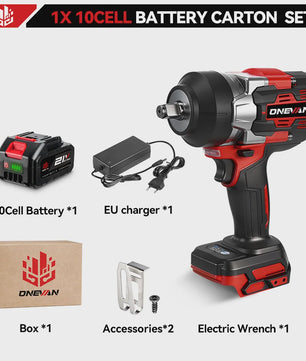 ONEVAN Brushless Elektrische Slagschroevendraaier 2800W - 2800 Nm, 1/2 Inch, Makita 18V Compatibel