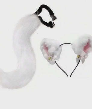 Dierenoren Hoofdband, Staart & Choker Set - Faux Fur Kat, Wolf, Vos - Cosplay & Feestkostuum