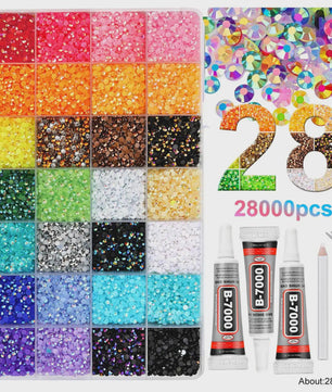 40 Kleuren Strass Steentjes Set 3mm - DIY Versier Kit voor Kleding, Nagels & Decoratie