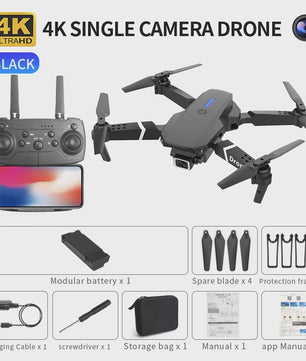 Opvouwbare FPV WiFi Drone met 4K Camera en Vliegstabilisatie - Perfect Cadeau