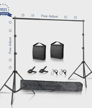 Professionele Achtergrond Stand Set (2x2M, 2x3M, 2.6x3M) - Draagbaar & Duurzaam
