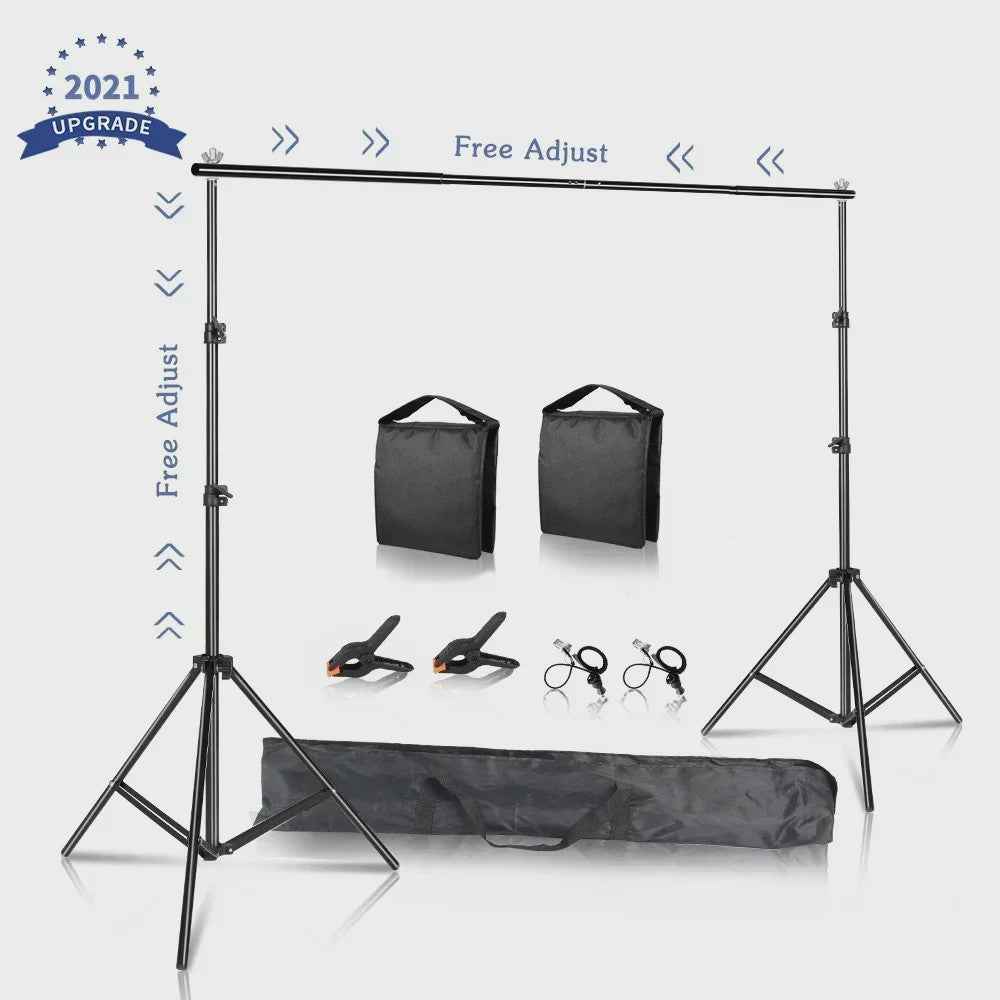 Professionele Achtergrond Stand Set (2x2M, 2x3M, 2.6x3M) - Draagbaar & Duurzaam