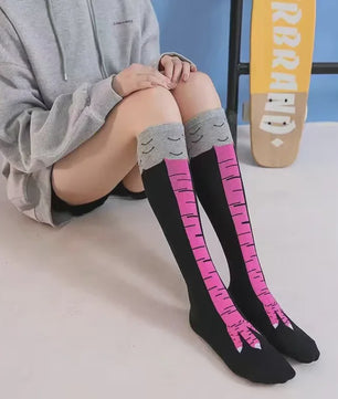 Grappige Kippenpoot Hoge Sokken - Unisex Cartoon Cosplay Sokken
