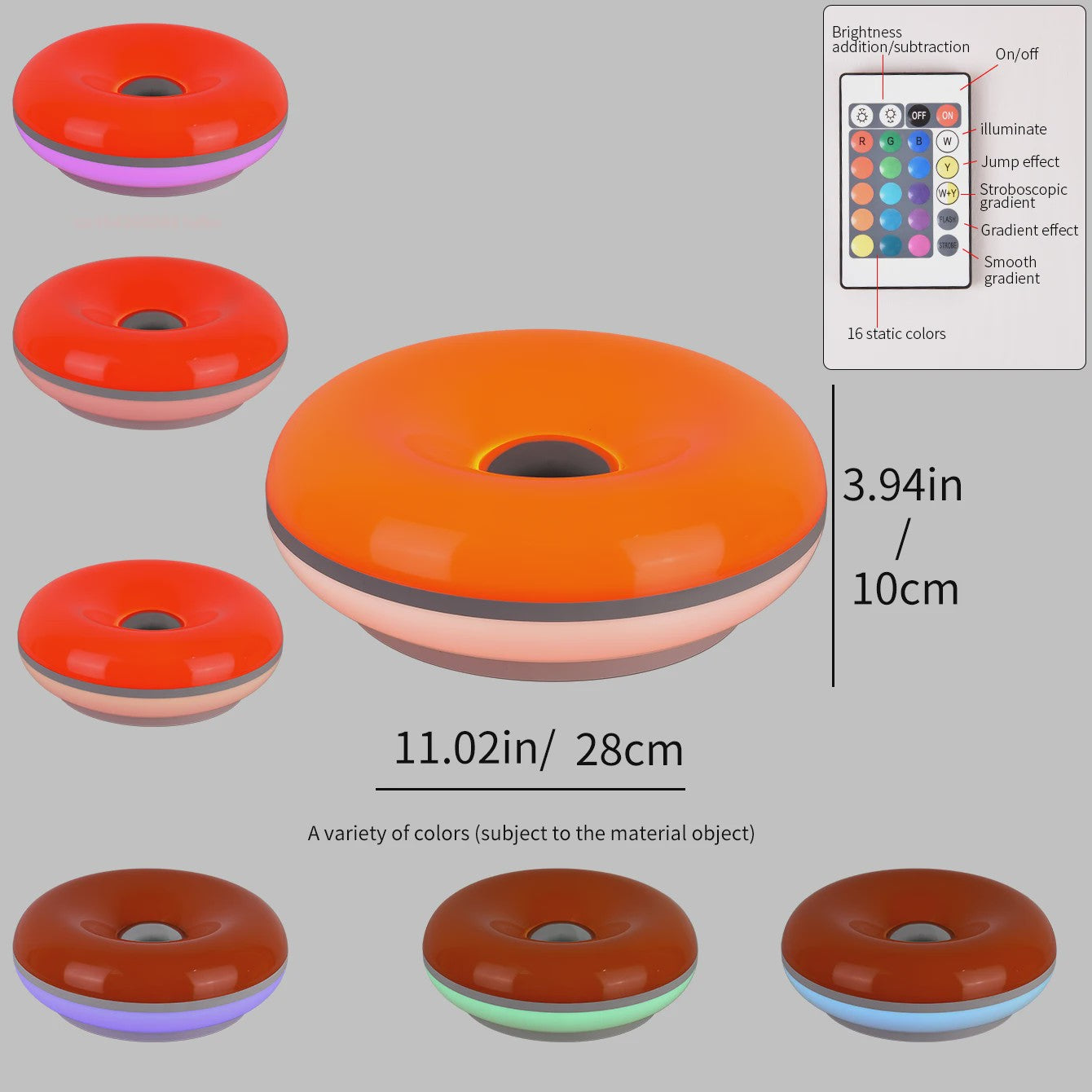 Donut Sfeerlamp met USB - Verstelbare Kleur & Helderheid - Decoratieve Tafellamp