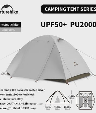 Naturehike Cloud River 2-3 Persoons Tent: Lichtgewicht, Waterdicht & UV-beschermend Kampeeravontuur