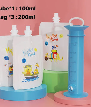 Herbruikbare Babyvoeding Dispenser Set - Zelf Fruitpuree Maken & Bewaren