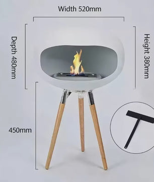 Vrijstaande Bio-ethanol Haard - Ovalen Bol Design met Echte Vlam
