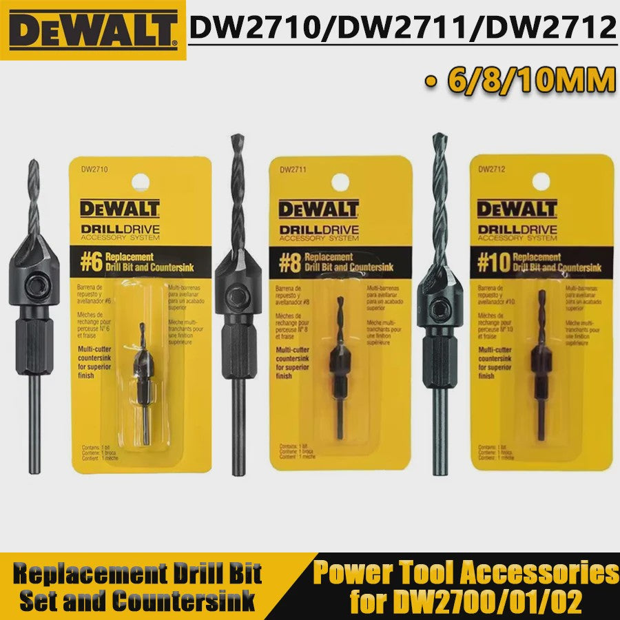 DEWALT DW2710/DW2711/DW2712 Vervangende Boor- en Verzinkset 6/8/10MM