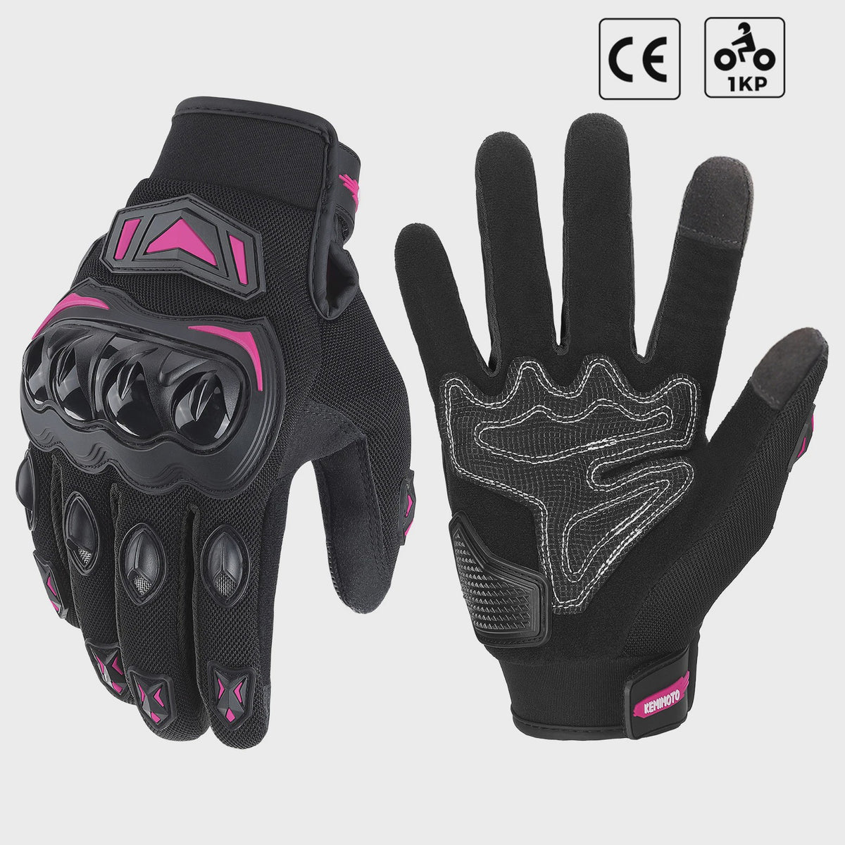 KEMIMOTO Zomer Motorhandschoenen met CE Knokkelbescherming en Touchscreen Functie
