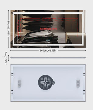 XXL Smart LED Spiegel met Bluetooth, Anti-Condens & Digitale Display