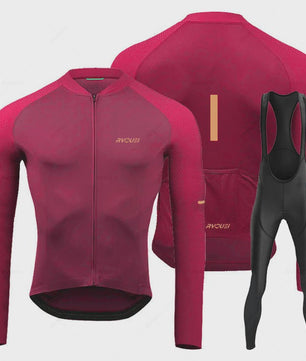 Heren Fietsset Lange Mouw Jersey met Bib Pants - Ademend en Comfortabel