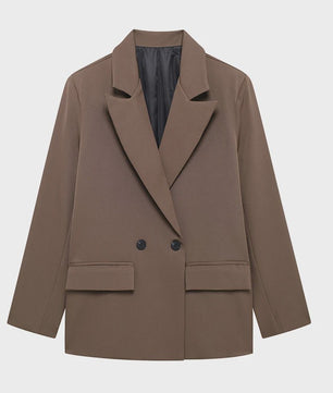 Dames Blazer met Zakken - Stijlvolle Dubbelzijdige Vintage Look