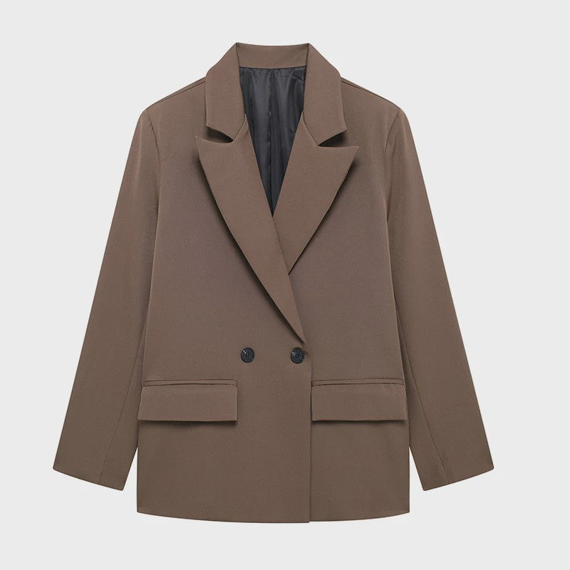 Dames Blazer met Zakken - Stijlvolle Dubbelzijdige Vintage Look