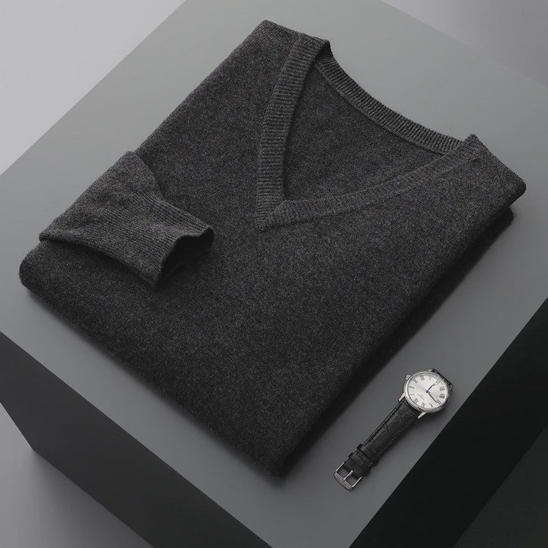 Herfst & Winter Heren V-hals Kasjmier Trui - Los, Dik & Casual