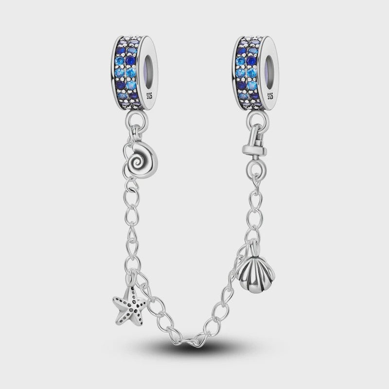925 Sterling Zilveren Veiligheidsketting Bedel voor Armbanden - Maan, Ster, Vlinder, Hart