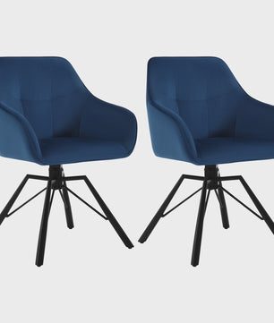 Set van 2 Comfortabele Draaistoelen met Armleuningen en Rugleuning - Stijlvol voor Keuken, Eetkamer en Woonkamer