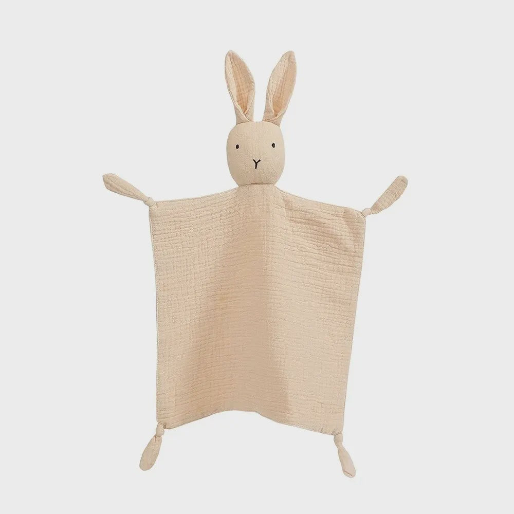 Zacht Muslin Baby Knuffeldoekje met Konijn - Comfort & Slaapmaatje voor Pasgeborenen