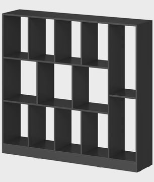 WOLTU Boekenkast met 13 Vakken - Hout - 109x24x101 cm - Zwart