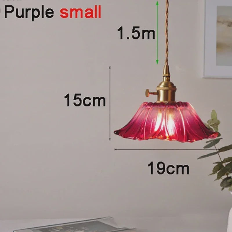 Moderne Glas Glasmozaïek Bloem Hanglamp - Sfeervolle Verlichting voor Woonkamer & Slaapkamer