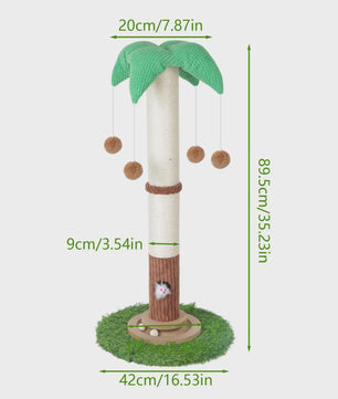 Luxe Kattenkrabpaal met Hangende Bal en Speeltoren - Natuurlijk Sisal Touw
