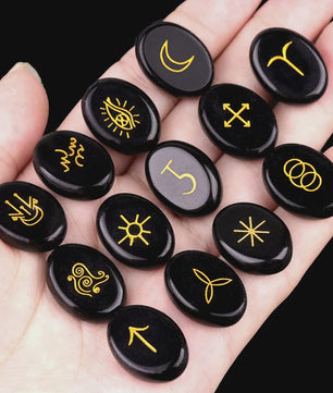13-delige Amethist Runen Set - Kristallen Stenen voor Reiki, Meditatie & Divinatie