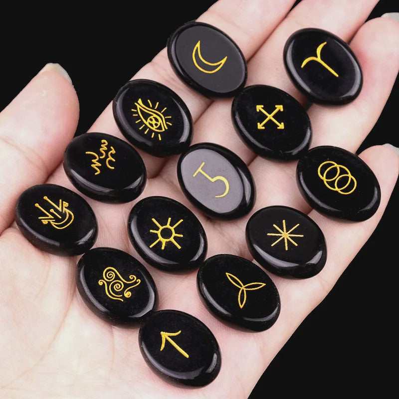 13-delige Amethist Runen Set - Kristallen Stenen voor Reiki, Meditatie & Divinatie