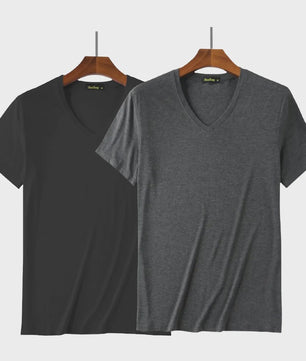 2-Pack Bamboe Fiber T-shirts Heren - Ronde Hals, Korte Mouw, Ademend & Zweetabsorberend